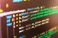 Javascript code in bracket software Royalty Free Stock Photo