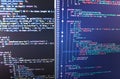 Javascript code in bracket software. Royalty Free Stock Photo