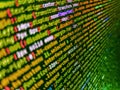 Javascript code in bracket software. Programming of Internet website. Abstract screen of web developer. Screen of web developing Royalty Free Stock Photo