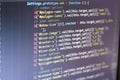Javascript code. Computer programming source code. Abstract screen of web developer. Digital technology modern background Royalty Free Stock Photo