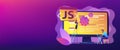 JavaScript concept banner header. Royalty Free Stock Photo