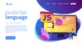 JavaScript concept landing page. Royalty Free Stock Photo