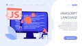JavaScript concept landing page. Royalty Free Stock Photo