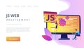 JavaScript concept landing page. Royalty Free Stock Photo