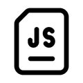 JavaScript File or JS File Professional Line Icon. Modern vector illustration representing coding, programming scripts, and web Royalty Free Stock Photo