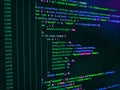 Javascript functions, variables, objects. Coding application by programmer developer. Computer program preview. Abstract Royalty Free Stock Photo