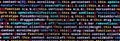 Javascript functions, variables, objects. Monitor closeup of function source code. IT specialist workplace Royalty Free Stock Photo