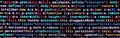 Javascript functions, variables, objects. Monitor closeup of function source code. IT specialist workplace Royalty Free Stock Photo