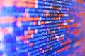 Javascript functions, variables, objects. Python programming developer code. Programming of Internet website. Database bits access Royalty Free Stock Photo