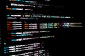 javascript lines of code into a library for website application. Script language in a software developed for internet and webistes Royalty Free Stock Photo