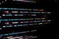 javascript lines of code into a library for website application. Script language in a software developed for internet and webistes Royalty Free Stock Photo