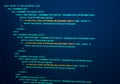 Javascript React code. Software source code. Programming code on computer screen.Technology background Royalty Free Stock Photo