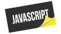 JAVASCRIPT text on black yellow sticker stamp