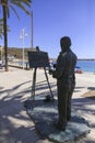 Joaquin Sorolla Iron sculpture in the seafront promenade of Javea