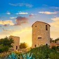 Javea Xabia el molins at sunset in Alicante