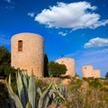 Javea Xabia Molins de la Plana old windmills Alicante Royalty Free Stock Photo