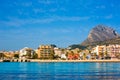 Javea Xabia skyline from Mediterranean sea Spain