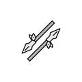 javelin, spear, weapon line colored icon. Signs, symbols can be used for web, logo, mobile app, UI, UX