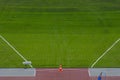 Javelin Thrower sector on grass background. Track and field