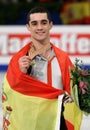 Javier FERNANDEZ (ESP) poses with gold medal