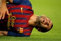Javier Mascherano of FC Barcelona injured Royalty Free Stock Photo