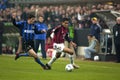 Javier Zanetti and Serginho in action during the match Royalty Free Stock Photo