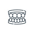 jaw icon vector from dentist concept. Thin line illustration of jaw editable stroke. jaw linear sign for use on web and mobile Royalty Free Stock Photo