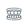 jaw icon vector from dentist concept. Thin line illustration of jaw editable stroke. jaw linear sign for use on web and mobile Royalty Free Stock Photo