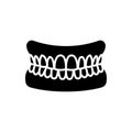 Jaw with teeth - human jaw icon, vector illustration, black sign on isolated background Royalty Free Stock Photo