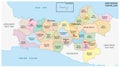 Jawa Tengah, Central Java administrative and political vector map, Indonesia Royalty Free Stock Photo