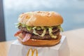Double McDonald`s lumberjack burger Polish: Burger drwala.