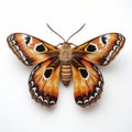 3d Moth: Meticulous Photorealistic Butterfly In Orange And Blue