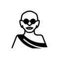 Black solid icon for Jayanti, mahatma gandhi and birthday