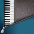 Jazz background with piano and open zipper Royalty Free Stock Photo