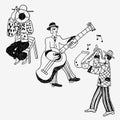 Jazz band doodles Royalty Free Stock Photo