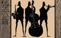 Jazz band in ethnic style design