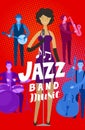 Jazz band poster. Musical festival, live music concept. Vector illustration