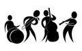 Jass band.Music band vector illustartion.Music band silhouette.