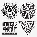 Jazz band vector logo , musicians symbol collectiom Royalty Free Stock Photo