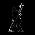Jazz bass player on a black background Royalty Free Stock Photo