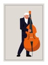 Jazz bass player poster