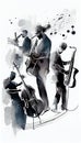 Jazz black and white collage by Generative AI Royalty Free Stock Photo