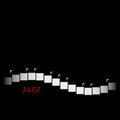 Jazz cafe concept. Abstract piano keyboard. Musical creative invitation.