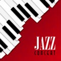 Jazz concert poster with piano background Royalty Free Stock Photo