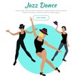 Jazz Dance Conceptual Flat Style Vector Web Banner