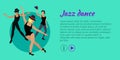 Jazz Dance Conceptual Flat Style Vector Web Banner