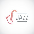 Jazz emblem with saxophone.
