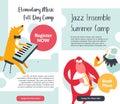 Jazz ensemble summer camp, elementary music banner