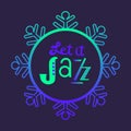 Jazz fest hand drawn neon color music vector icon