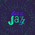 Jazz fest hand drawn neon color music vector icon Royalty Free Stock Photo